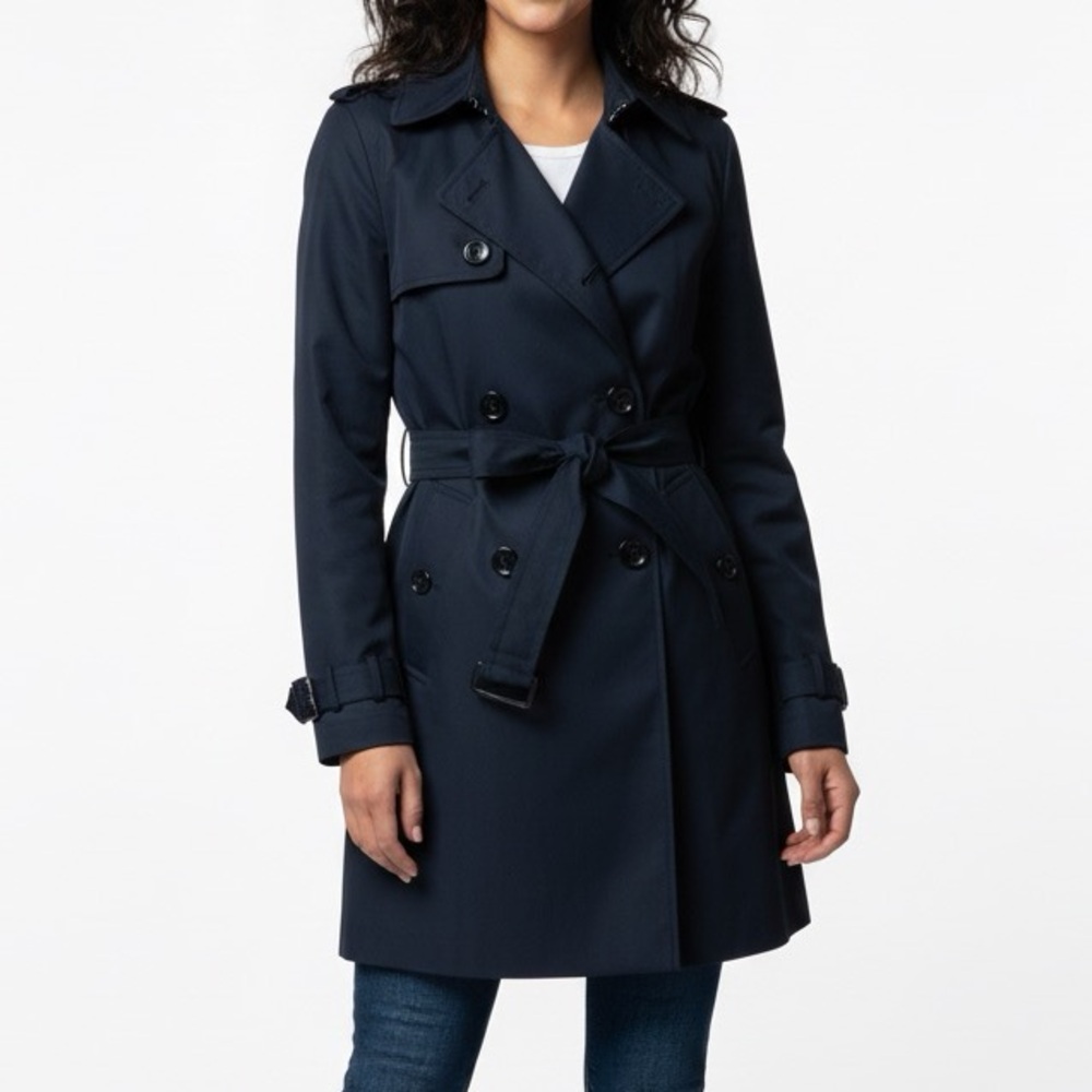AMERICAN APPAREL INC. Women’s Vintage Navy Blue Long Trench Coat